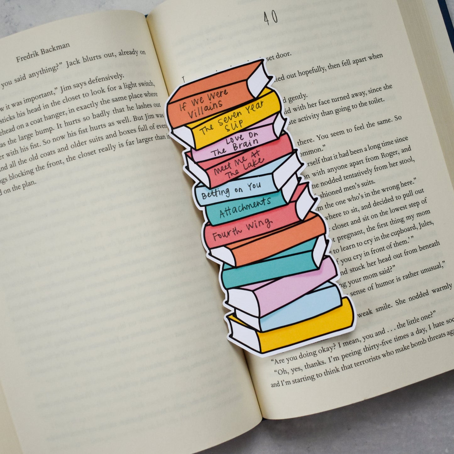 Book Stack Bookmark (Sunny Days)