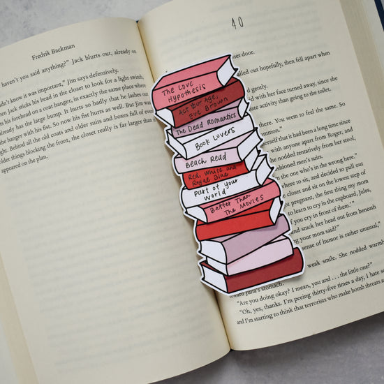 Load image into Gallery viewer, Book Stack Bookmark (Lovey Dovey)
