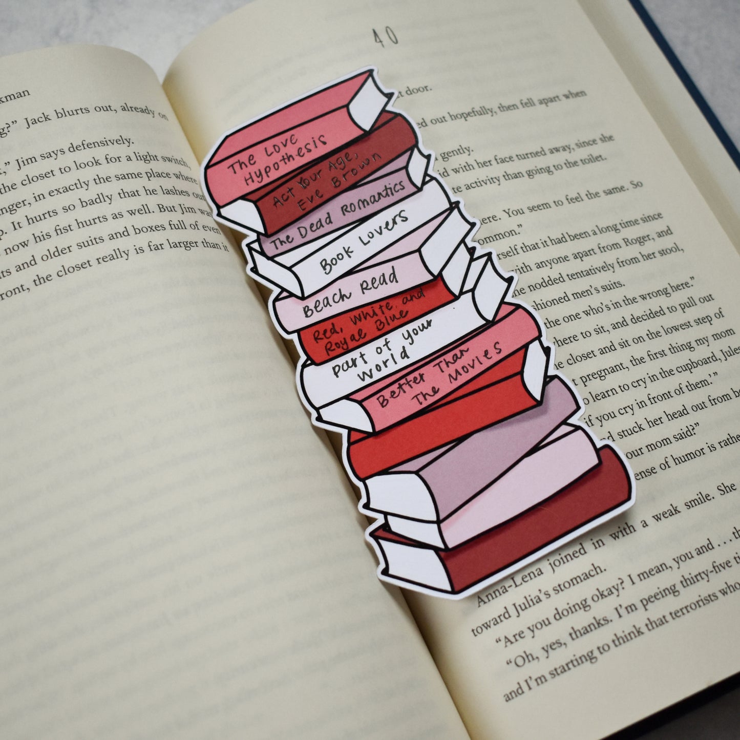 Load image into Gallery viewer, Book Stack Bookmark (Lovey Dovey)
