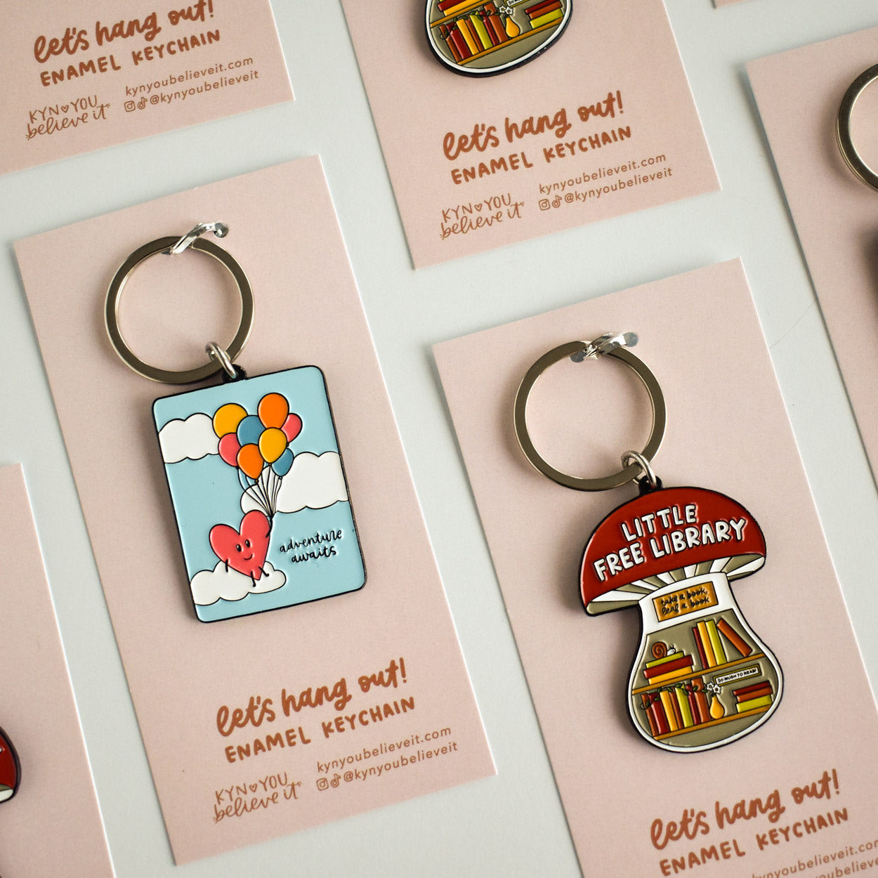 Mushroom Little Free Library Keychain