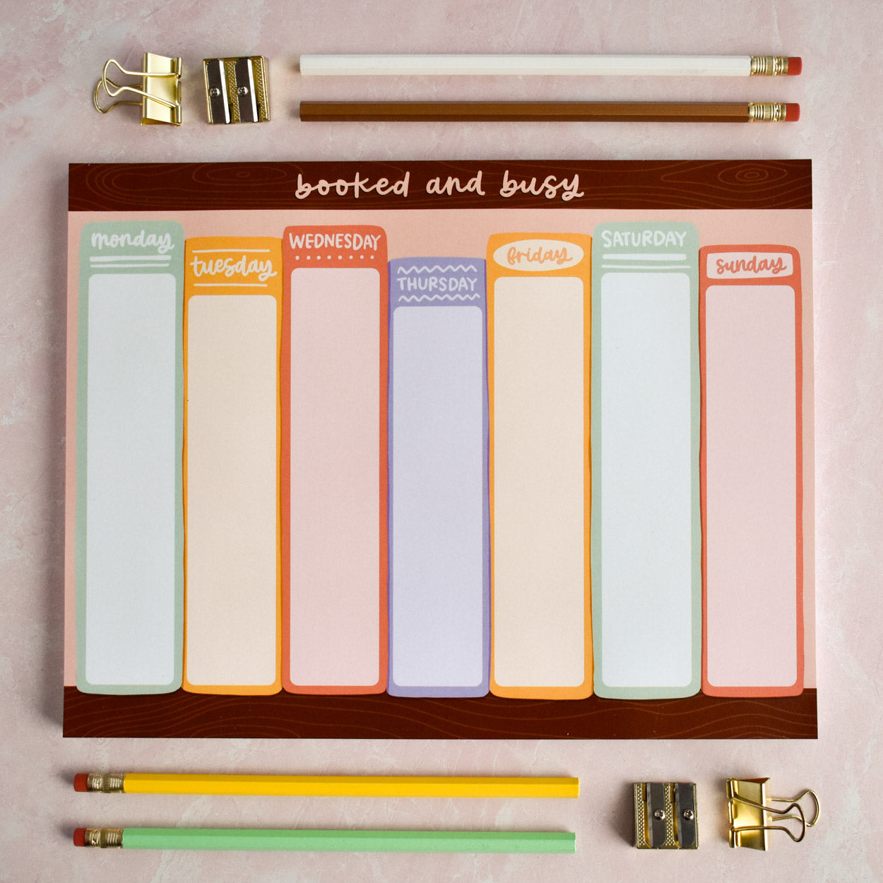 Booked and Busy Weekly Notepad