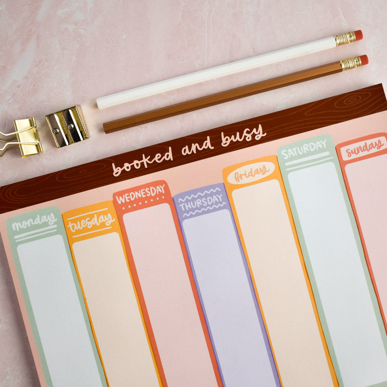 Booked and Busy Weekly Notepad