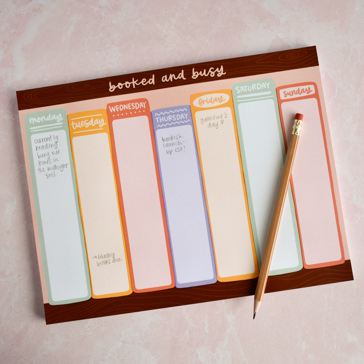 Booked and Busy Weekly Notepad
