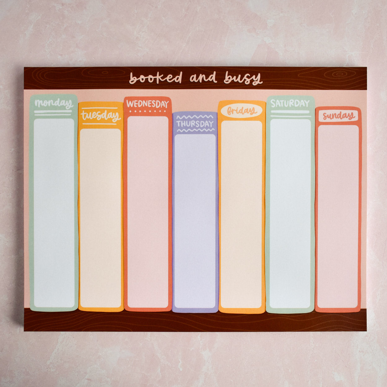 Booked and Busy Weekly Notepad