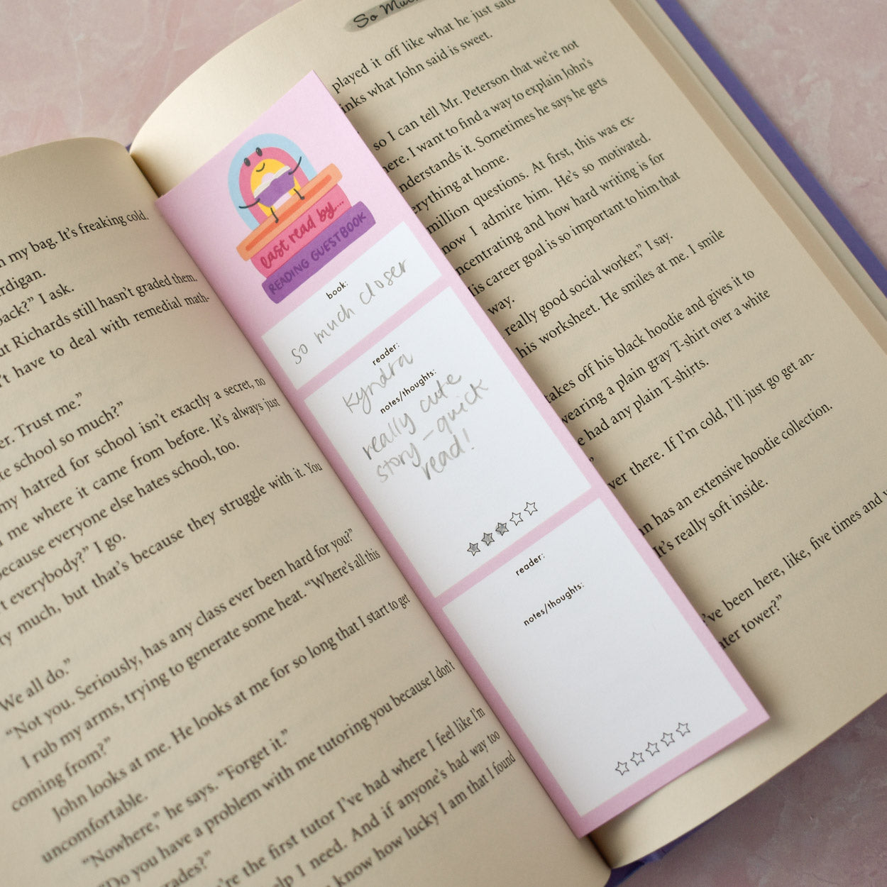 Last Read By Bookmark Notepad
