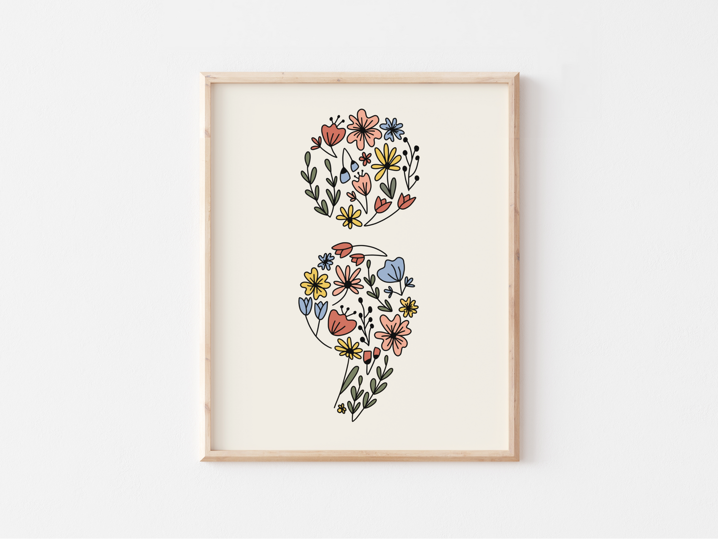 Floral Semicolon Print