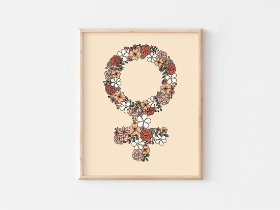 Floral Female Symbol Print