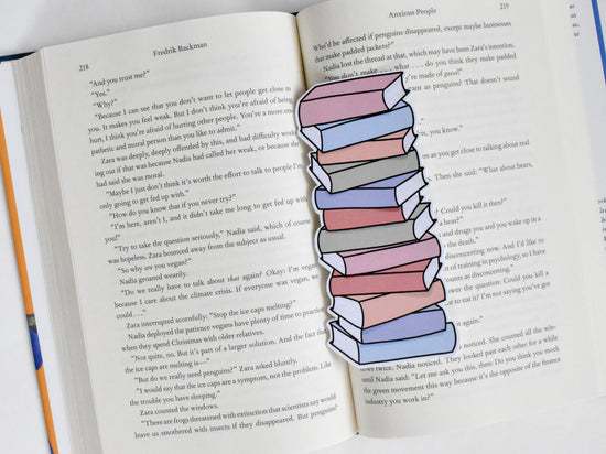 Book Stack Bookmark (Pastel)