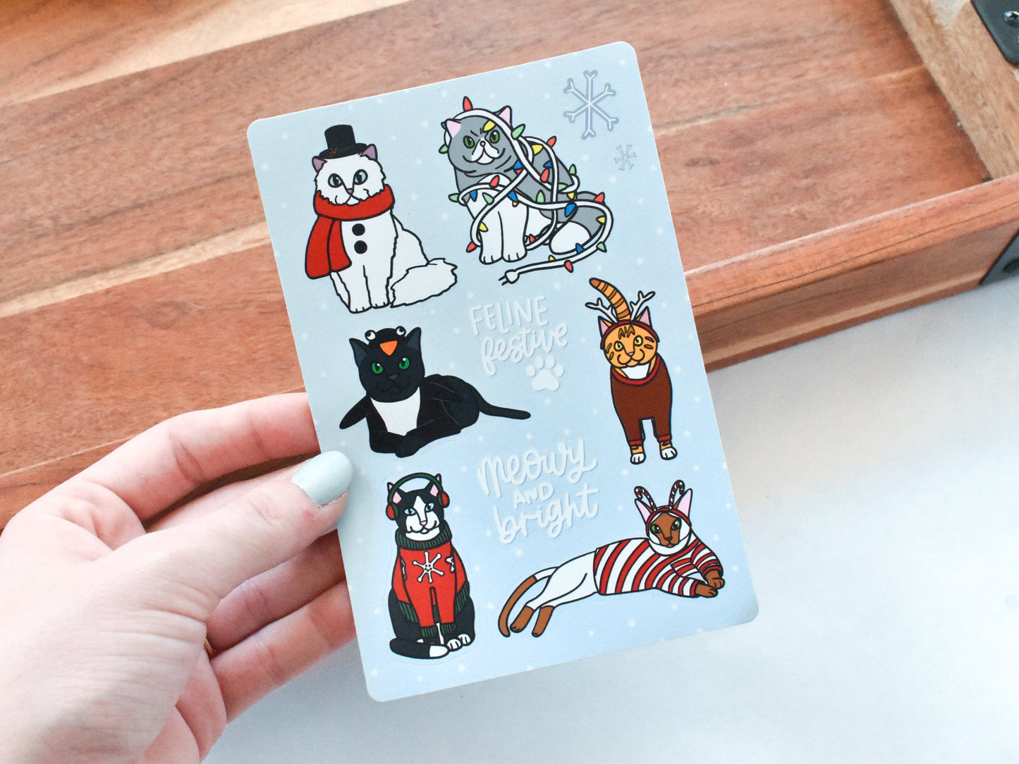 Load image into Gallery viewer, Holiday Cats Sticker Sheet
