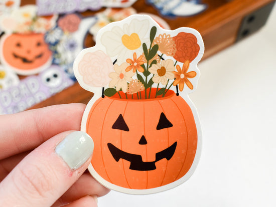 Floral Pumpkin Sticker