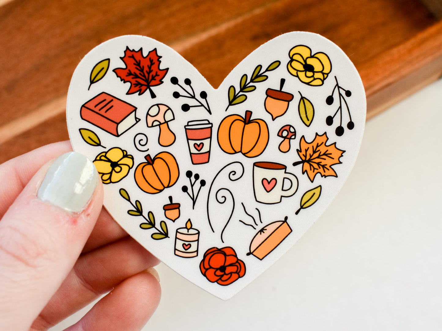 Fall Heart Sticker  Cute Autumn Sticker for Laptops and Water Bottles –  KynYouBelieveIt