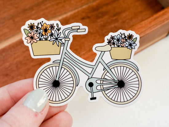 Load image into Gallery viewer, Floral Bike Sticker

