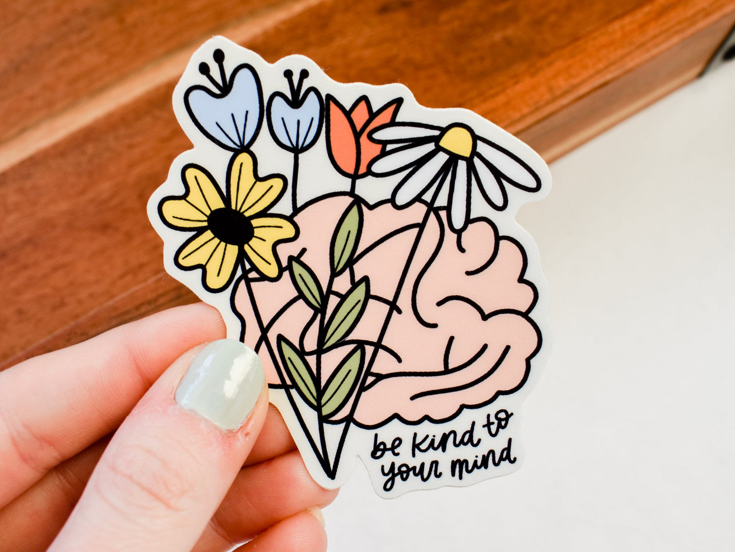 Be Kind To Your Mind Laptop Sticker | Mental Health Sticker ...