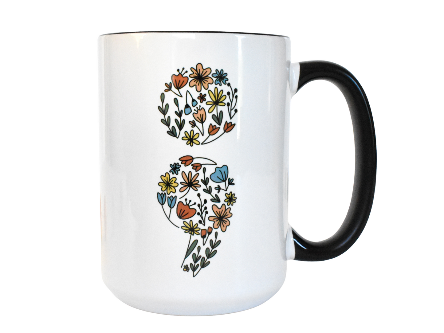 Load image into Gallery viewer, IMPERFECT Floral Semicolon Mug
