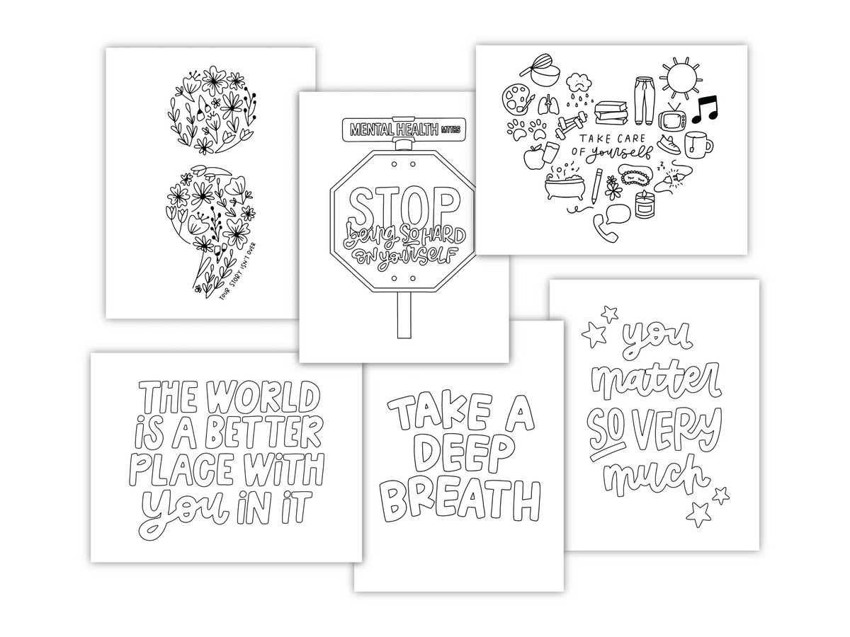 Mental Health Coloring Sheets (Digital Download) – KynYouBelieveIt