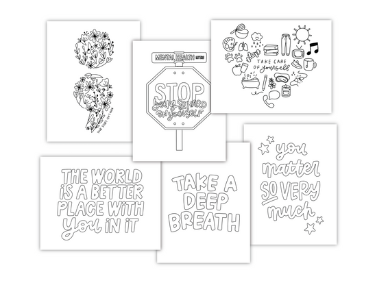 Load image into Gallery viewer, Mental Health Coloring Sheets (Digital Download)
