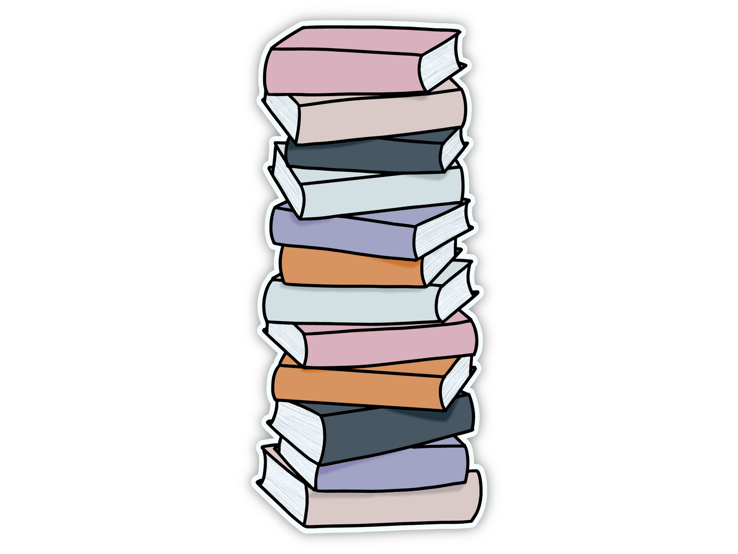 Cartoon Stack Drawing Cartoon Book Stack