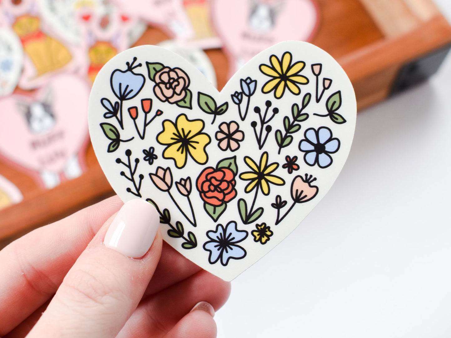 Load image into Gallery viewer, Floral Heart Sticker
