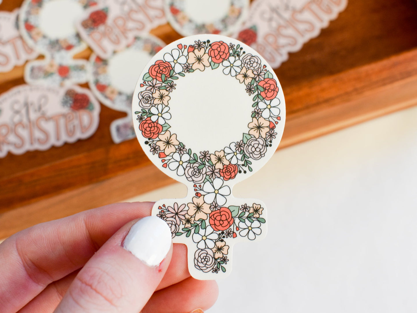 Floral Female Symbol Sticker | Women's Empowerment Sticker ...