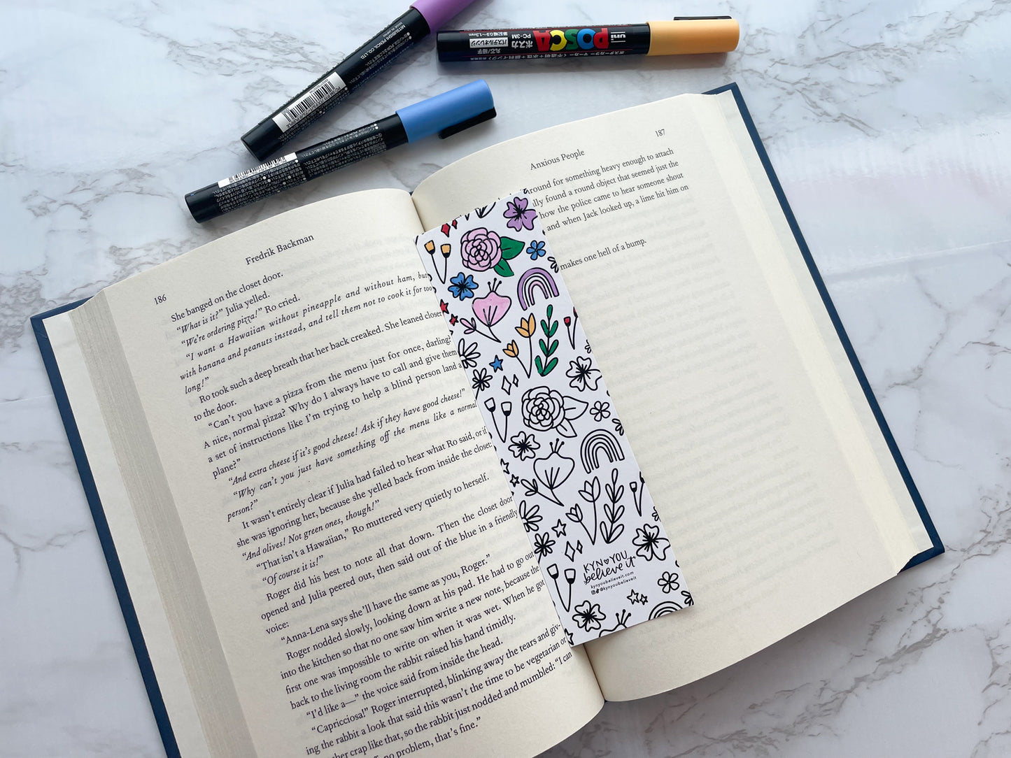 Color-It-In Florals Bookmark