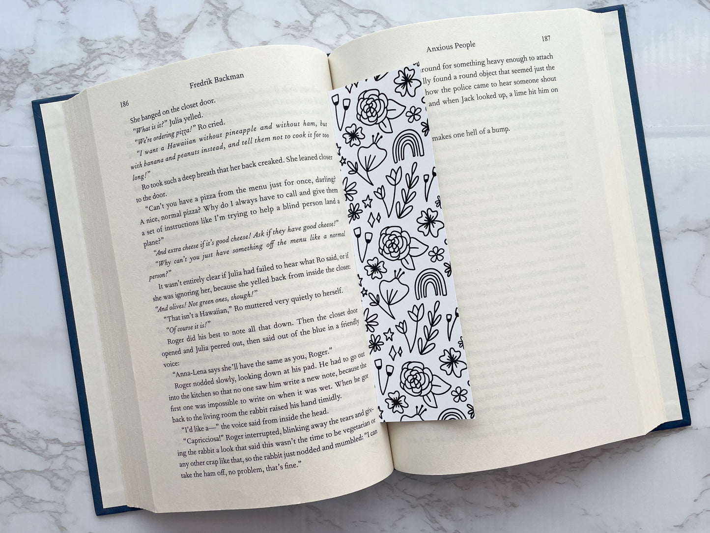 Color-It-In Florals Bookmark