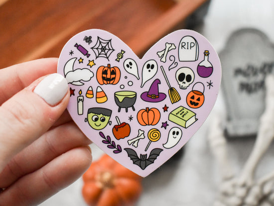 Load image into Gallery viewer, Halloween Heart Sticker
